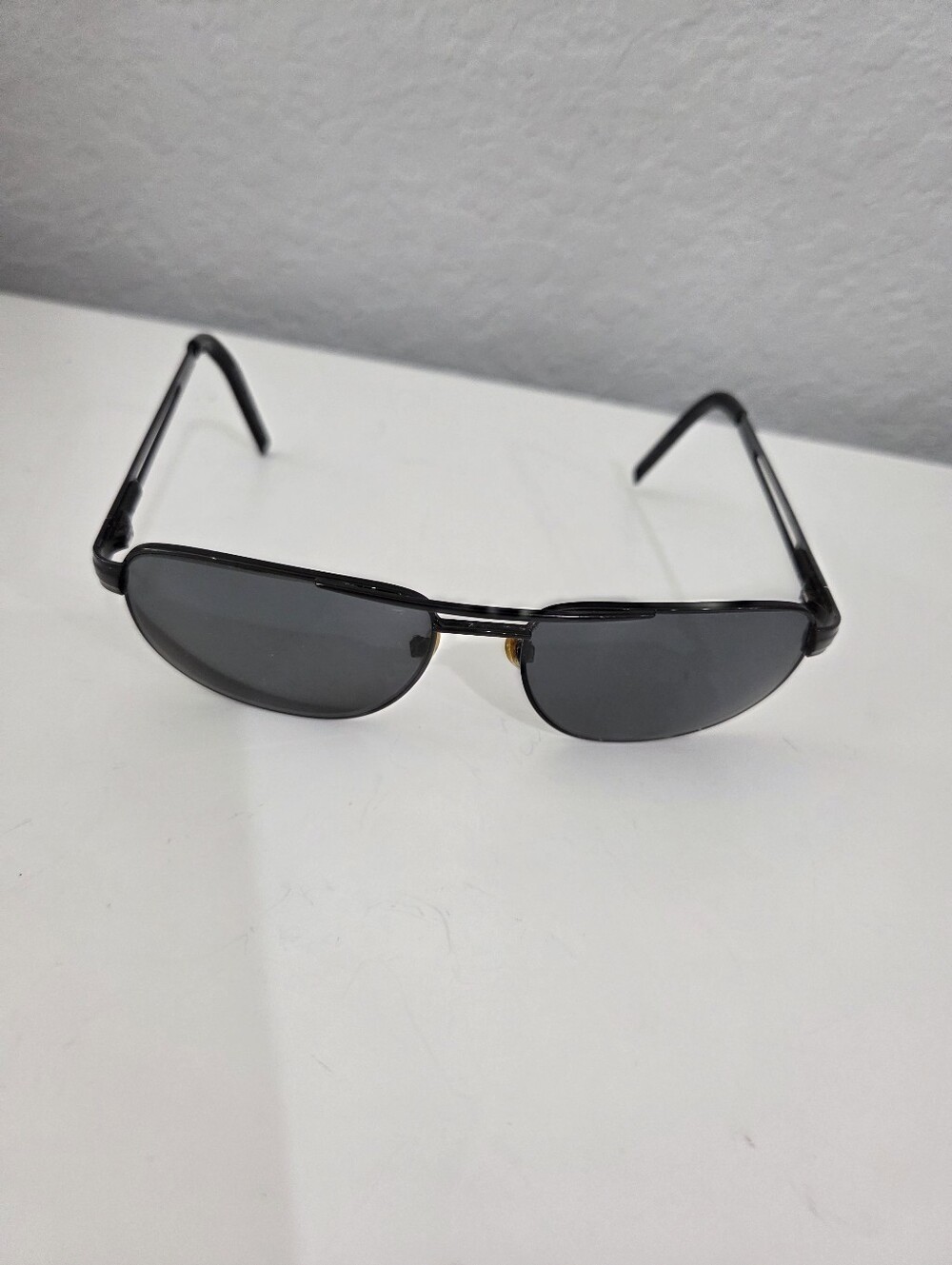 Perry Ellis Slim Black Sunglasses with Dark Gray Lenses